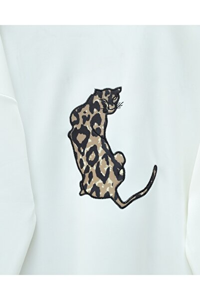 Modamorfo Scuba Suit with Leopard Figure and Patterned Pants - White