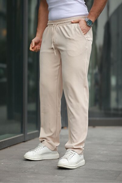 comstar Men's Trendy Elastic Waist Wide Leg Baggy Trousers