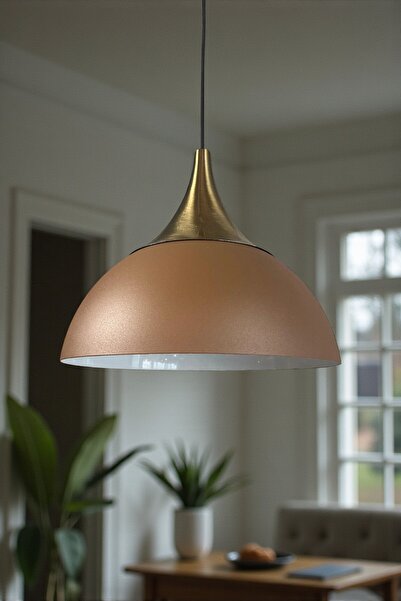 Bamyum Yimpi Sütlü Kahve Avize Tekli Sarkıt Eskitme Kubbe Başlık Salon Mutfak...