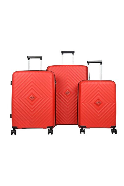 Vip Quad Set Of 3 Polypropylene Hard Sided 4-Wheeler Spinner Trolley Bag with TSA Lock