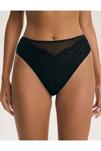 ESOTIQ Women's Briefs High Waist with Embroidered Lace & Mesh Elegant & Sexy Panties | C'mon