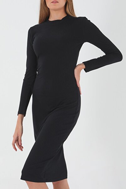 ESPİNA Kadın Raporlu Kaşkorse Yarım Balıkçı Yaka Elbise