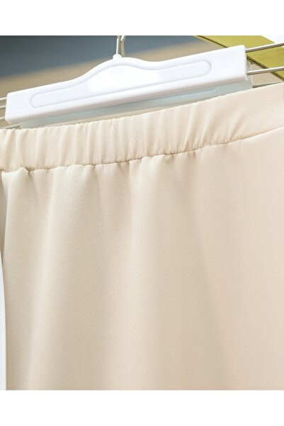 Modamorfo Cross Buttoned Vest Skirt Two-Piece Set - Beige