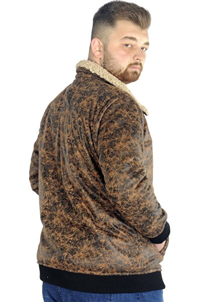 ModeXL Mode Xl Large Size Coat Furry Suede 22603 Tan