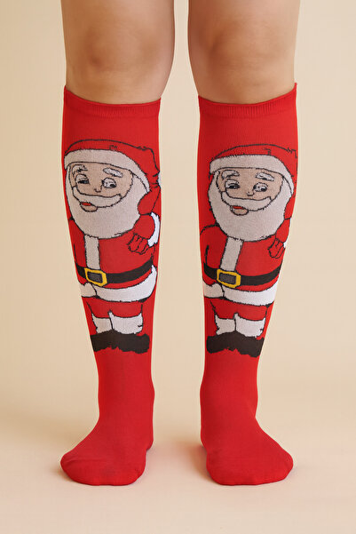 Esinti Men Women Children Santa Claus Themed Red Gift Long Christmas Stockings 3 Pairs