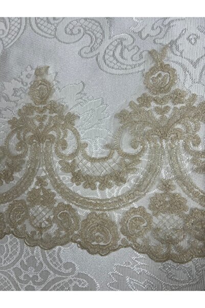 Çeyiz Bahçesi Ahenk Cappuccino Fransız Güpürlü 3 Parça Çift Kişilik Yatak Örtüsü