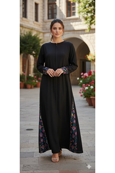 Clarity Siyah Şile Bezi Ferace