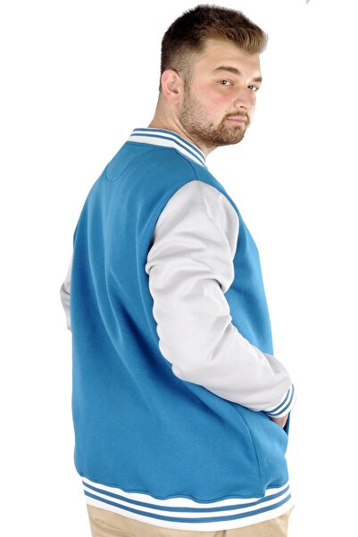 ModeXL Mode Xl Великий розмір Чоловічий коледжний плащ 22618 Нафтова зелень