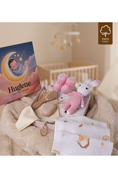 Huglette Winny - Kız Bebek Takım Yenidoğan Hediyelik Seti - %100 Pamuk Müslin...