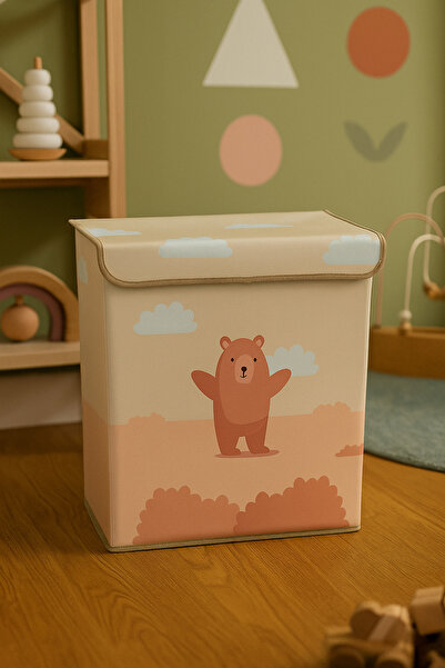 homyjr's Little Bear Multipurpose with Lid Toy Laundry Storage Box Folding Or...