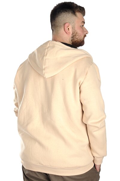 ModeXL Mode Xl Ανδρικό φούτερ με κουκούλα με φερμουάρ Keep On 22533 Beige