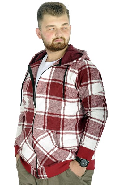 ModeXL Mode Xl Men's Lumberjack Hooded Sweat Pocket 21574 Plum