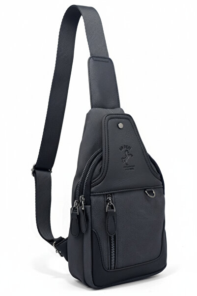 en deri Erkek Kanvas Siyah Çok Bölmeli Günlük Çapraz Askılı Erkek Omuz Çantası