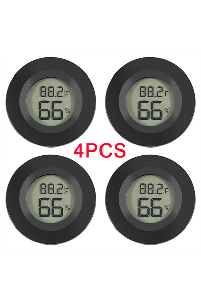 Choice 4PCS Black 4PCS LCD Digital Thermometer Hygrometer Indoor Room Electronic Temperature Humidity Meter