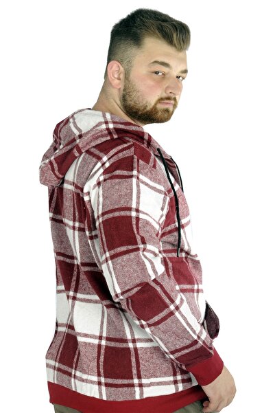 ModeXL Mode Xl Men's Lumberjack Hooded Sweat Pocket 21574 Plum