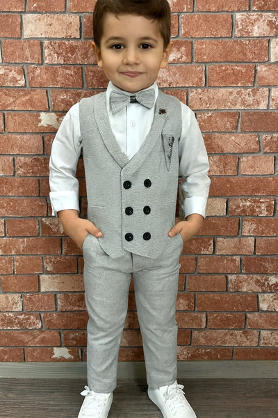 HAYTA Costum pentru copii Costum vestă pentru copii Wilson cu puncte albastre