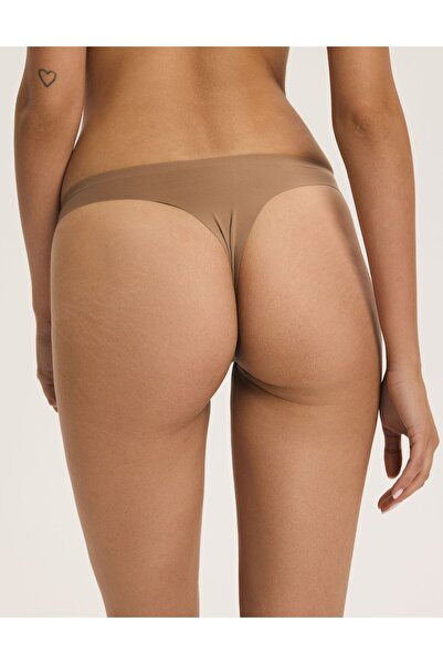 ESOTIQ Chiloți tanga pentru femei, set de 2 buc., talie normală, invizibilă, cu perle |