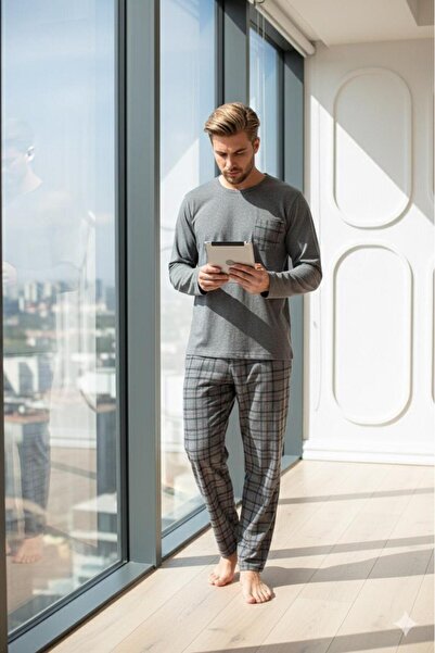 Sude HOMEWEAR Sunzer Men's Top Pocket Open Gray