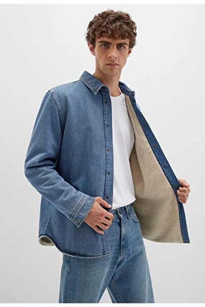 Mavi 0211186 Jeremy Classic Denim Faux Fur Indigo Blue Men's Denim Jacket Jeans