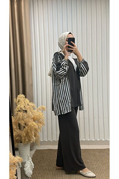 MERVE TESETTÜR Pantolonlu Takım Kahverengi