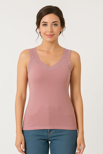 MİSSEMMA Women's Oversized Sports Blouse with Straps and Lace