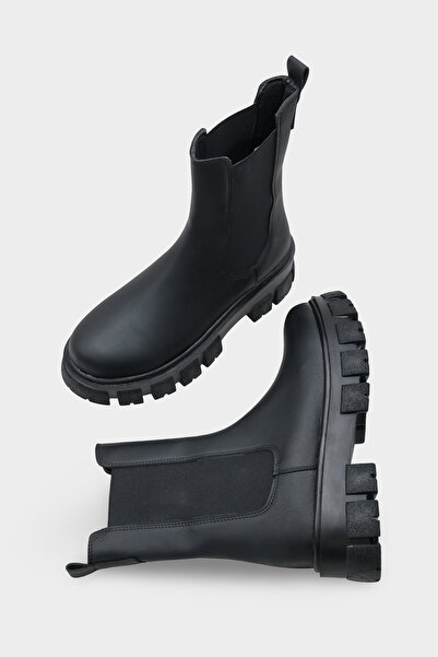 meyra'nın ayakkabıları Černé elastické kozačky se silnou podrážkou