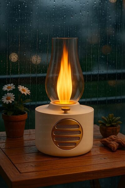 Zineets Gaz Lambası Görünümlü Nostaljik Radyo Fm Bluetooth Hoparlör Vintage I...