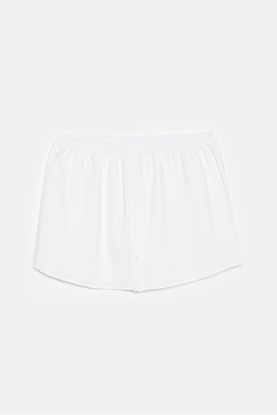 Saade Women's Elastic Waist Buttoned Skirt Extender Poplin Underwear - Functional Use