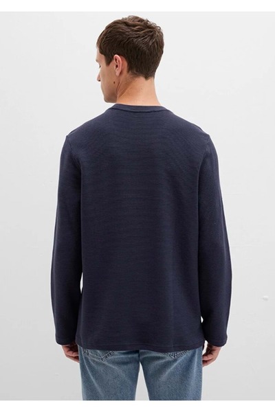 Mavi 064622 Μακρυμάνικο μπλουζάκι με υφή Ανδρικό μπλουζάκι ΣΚΟΥΡΟ ΜΠΛΕ