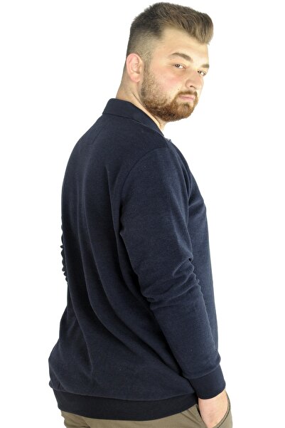 ModeXL Mode Xl Ανδρικό μακρυμάνικο Polo Mode Waffle 22447 Navy Blue