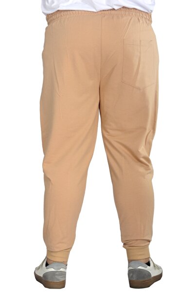 ModeXL Mode Xl Large Size Sweatpants Darpaça Zippered 22501 Beige