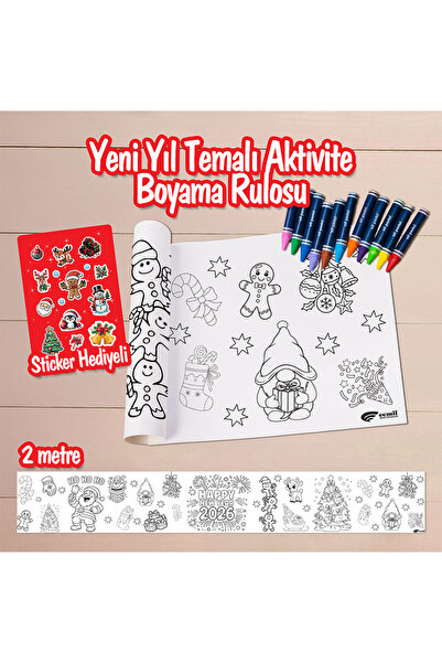 YILBAŞI TEMALI DEV AKTİVİTE BOYAMA RULOSU