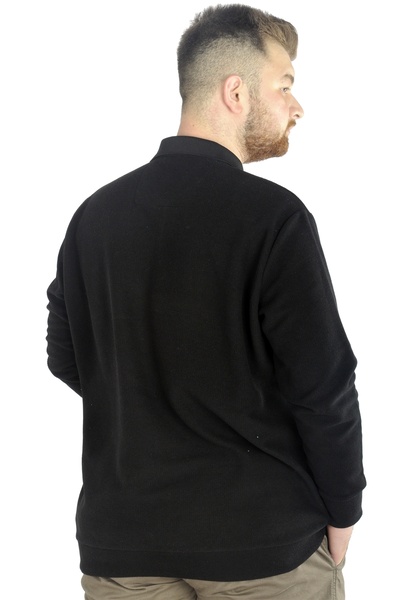 ModeXL Mode Xl Ανδρικό μακρυμάνικο Polo Wild Soul Waffle 22449 Μαύρο