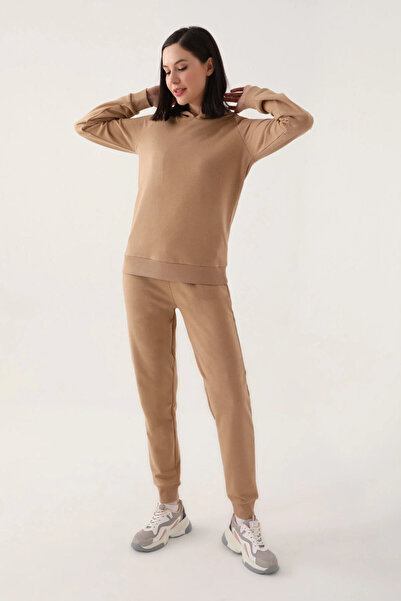 Arnetta Stylish Light Brown Women's Tracksuit Set