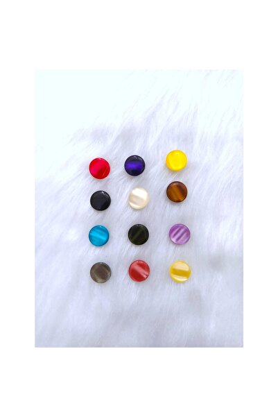 Zedhobi 60 Adet 12 Mm Karışık Renkli Yuvarlak Tek Delikli Yassı Bonibon Düğme...
