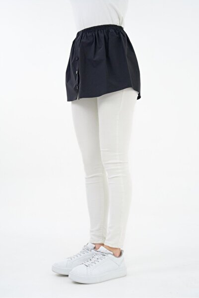 Saade Women's Elastic Waist Buttoned Skirt Extender Poplin Underwear - Functional Use