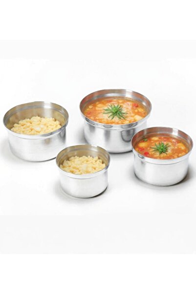 Top Chef 4-Piece Aluminium Cookware Pot Set Sizes 12, 14, 16, and 18 cm Silver