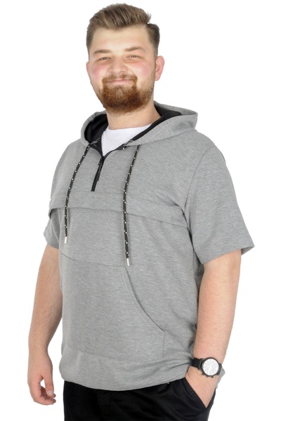 ModeXL Gray Mode XL Large Size Hooded Sweat - Ted 22560