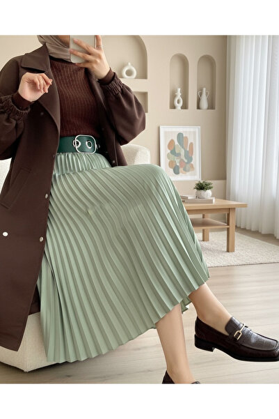 Modamorfo Elastic Waisted Pleated Skirt