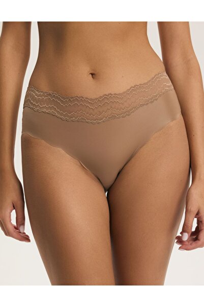 ESOTIQ Women's High Waist Brief 2-Pack Classic Panties with Lace Waistband Lightweight | Pola