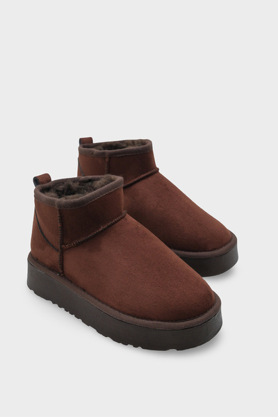 Capone Outfitters Κοντές γυναικείες μπότες Raina με χοντρή σόλα με στρογγυλή μύτη