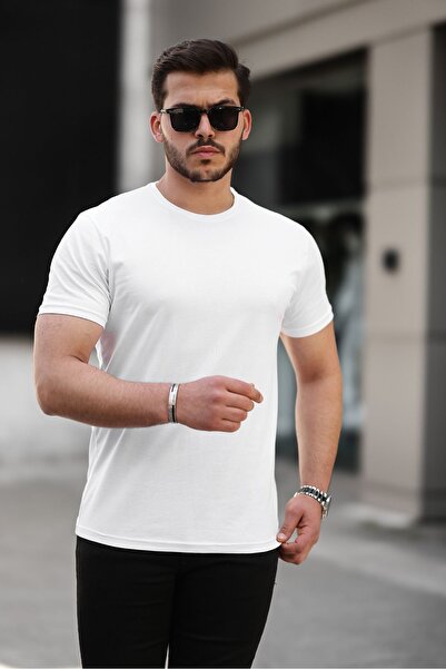 comstar Men's Basic Crew Neck Short Sleeve Tight White T-Shirt