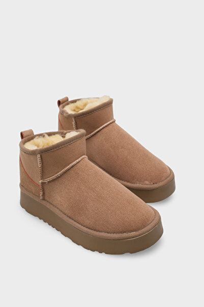 Capone Outfitters Μποτάκια με χοντρή σόλα, στρογγυλά δάχτυλα, βιζόν, σουέτ