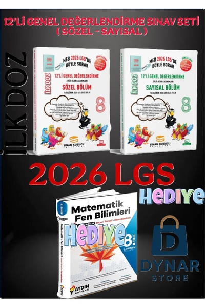 SİNAN KUZUCU YAYINLARI Sinan Kuzucu 8. SINIF 2026 İLK DOZ 12'Lİ GENEL DEĞERLE...