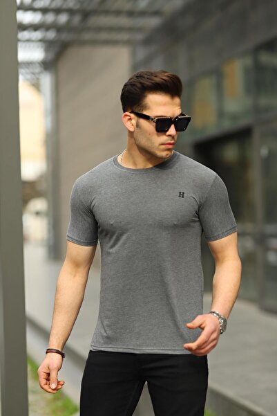 comstar Men's Basic Summer Crew Neck Casual Smoked T-Shirt