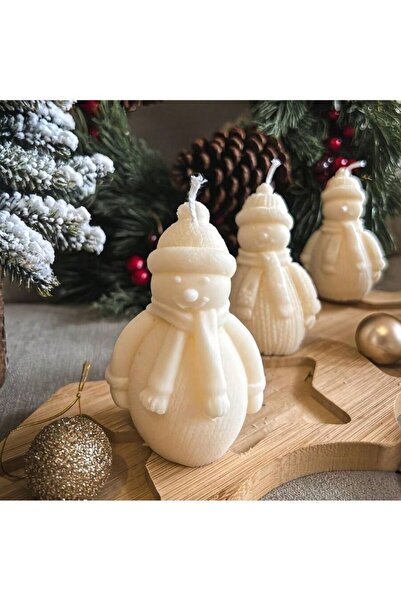 Handmade Decorative Christmas scented candle - snowman