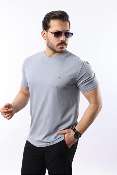 comstar Men's Short Sleeve Summer Crew Neck Tight Gray T-Shirt