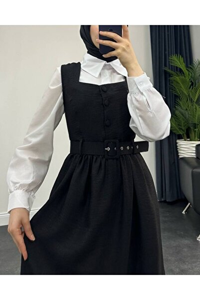 Modamorfo Διπλό Σετ Πουκάμισο με Κουμπιά -Μαύρο