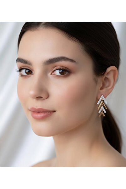 ZENA ACCESSORİES Rose Çelik Küpe