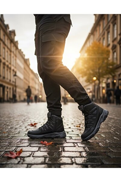 Budaks Pánské boty s fleecovou protiskluzovou termo podrážkou Zimní šněrovací outdoorové trekové boty